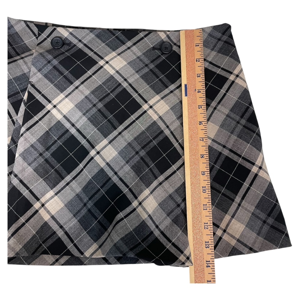Y2K Express Plaid Skirt Gray 4 Prep Academia Schoolgirl Grunge Mini - Picture 15 of 16